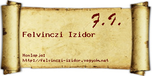 Felvinczi Izidor névjegykártya